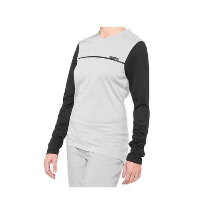 100% Ridecamp Womens Long Sleeve Jersey black/grey XL