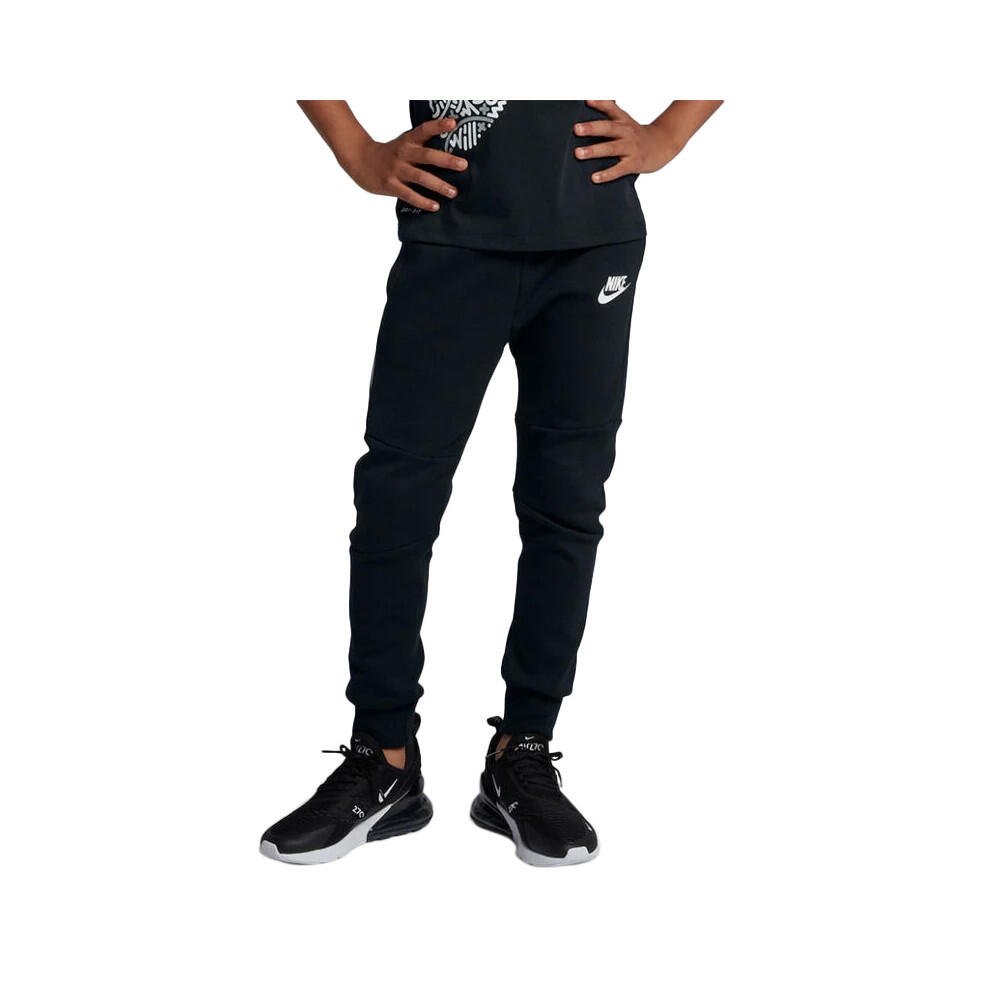Pantaloni in pile Nike Tech per bambini, Nero (Black/White 017), Taglia S 3/4