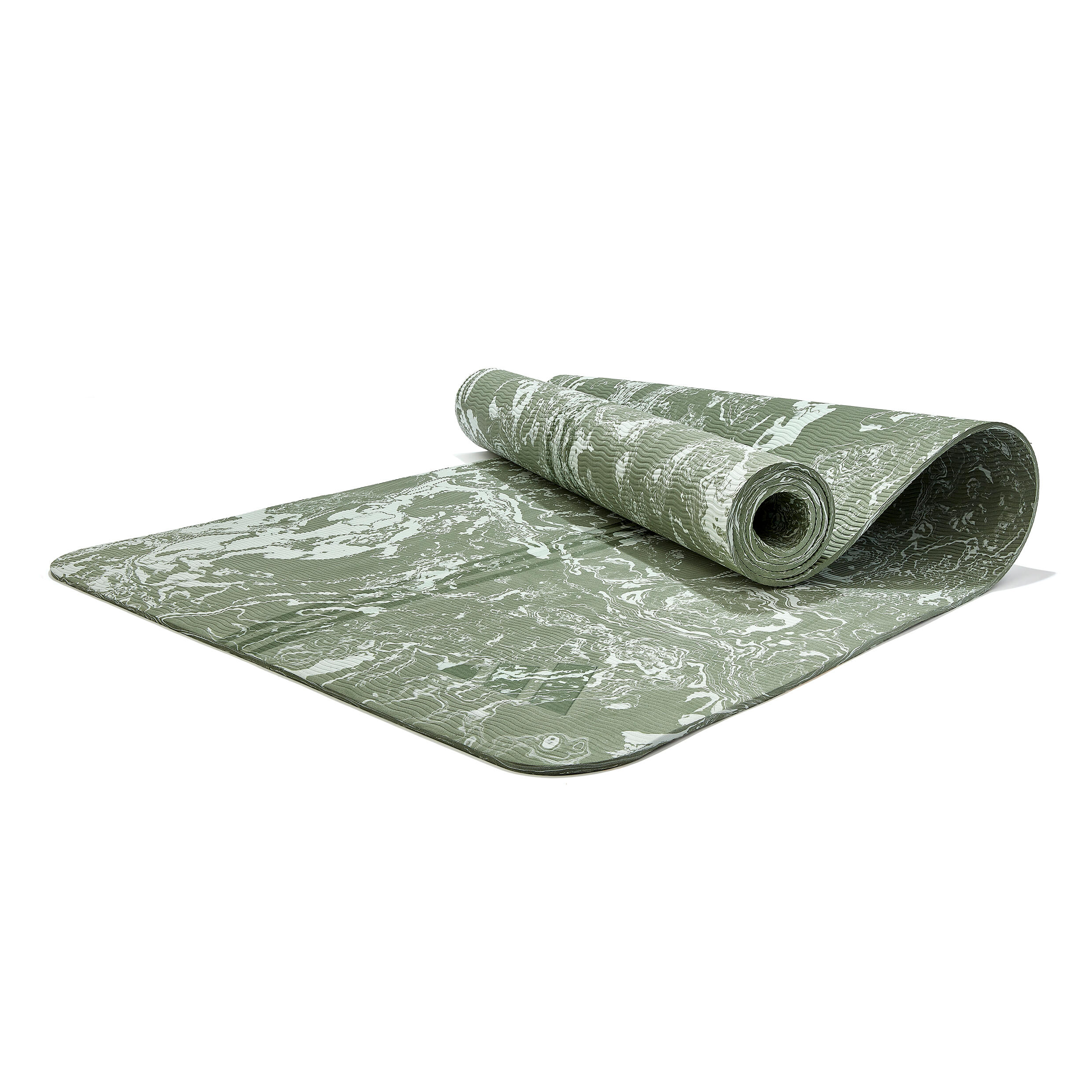Tapis de yoga Adidas Camo 5 mm, ferme, vert lin 1/7