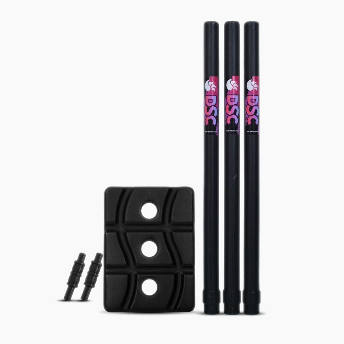 Cricket-Stumpfset aus Kunststoff, 3 Stümpfe, 2 Bails, 1 Sockel für Gartenspiel 2/4