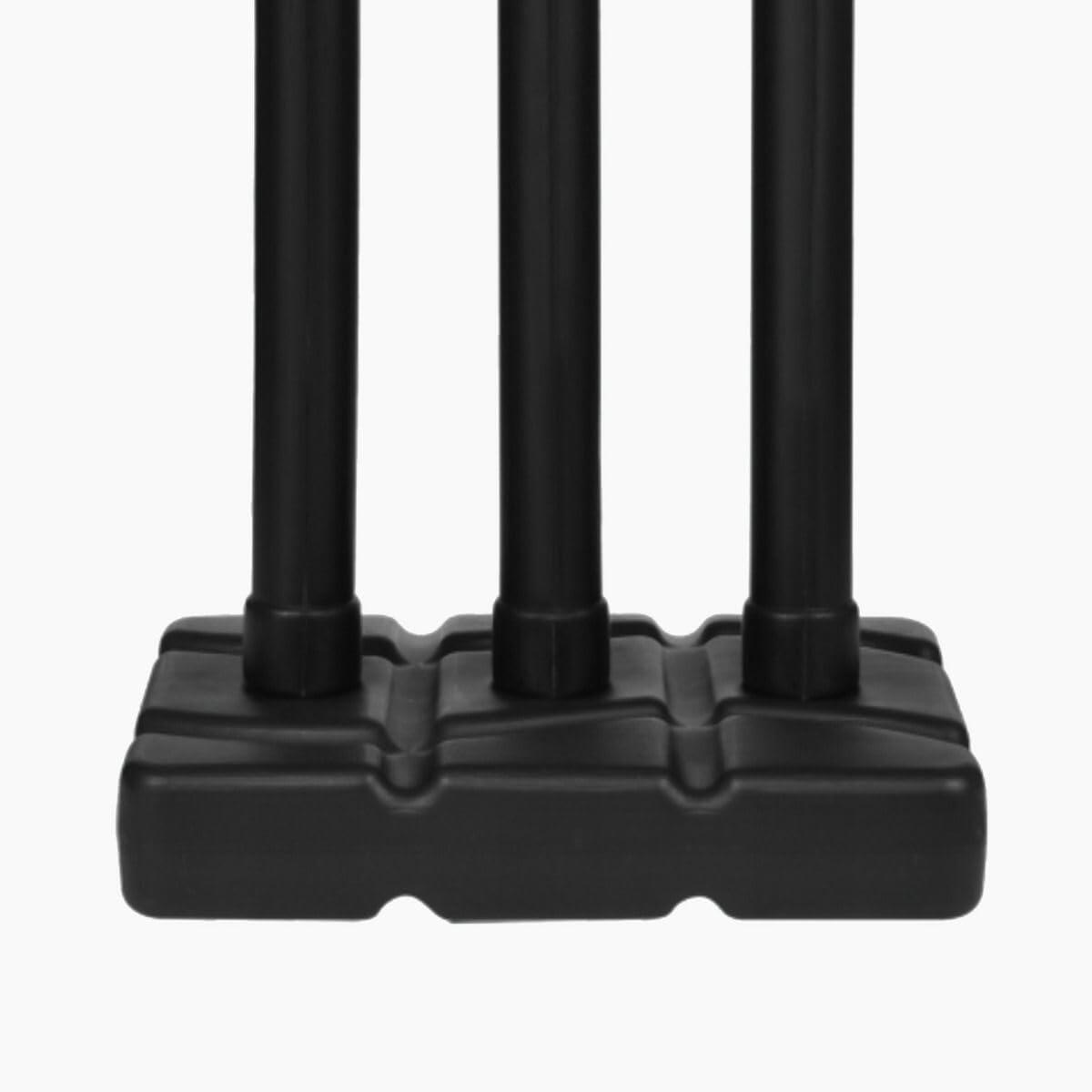 Cricket-Stumpfset aus Kunststoff, 3 Stümpfe, 2 Bails, 1 Sockel für Gartenspiel 3/4
