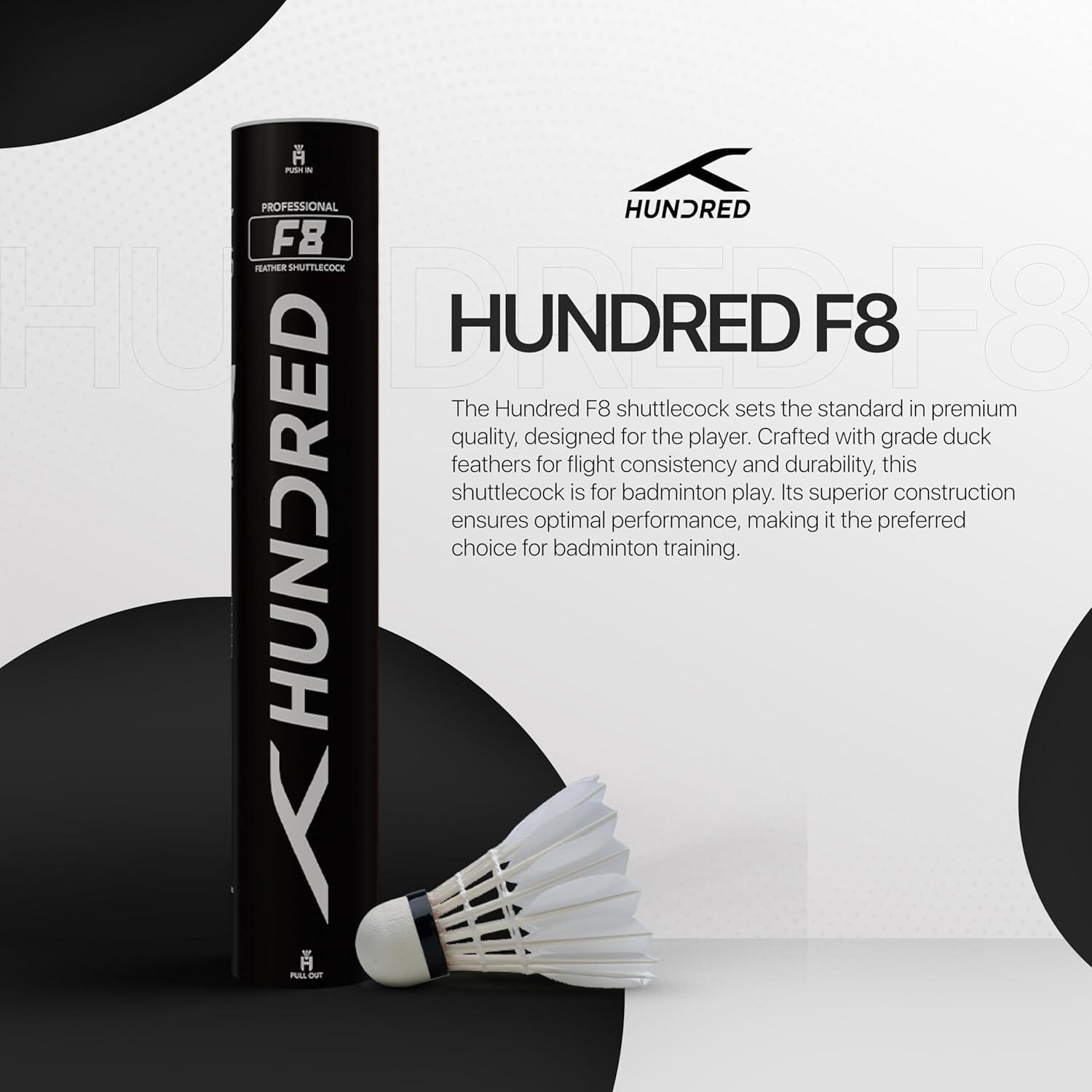 Hundred F8 Federbälle 10er | Entenfedern | Speed 76 | Baumwollfaden 3/5