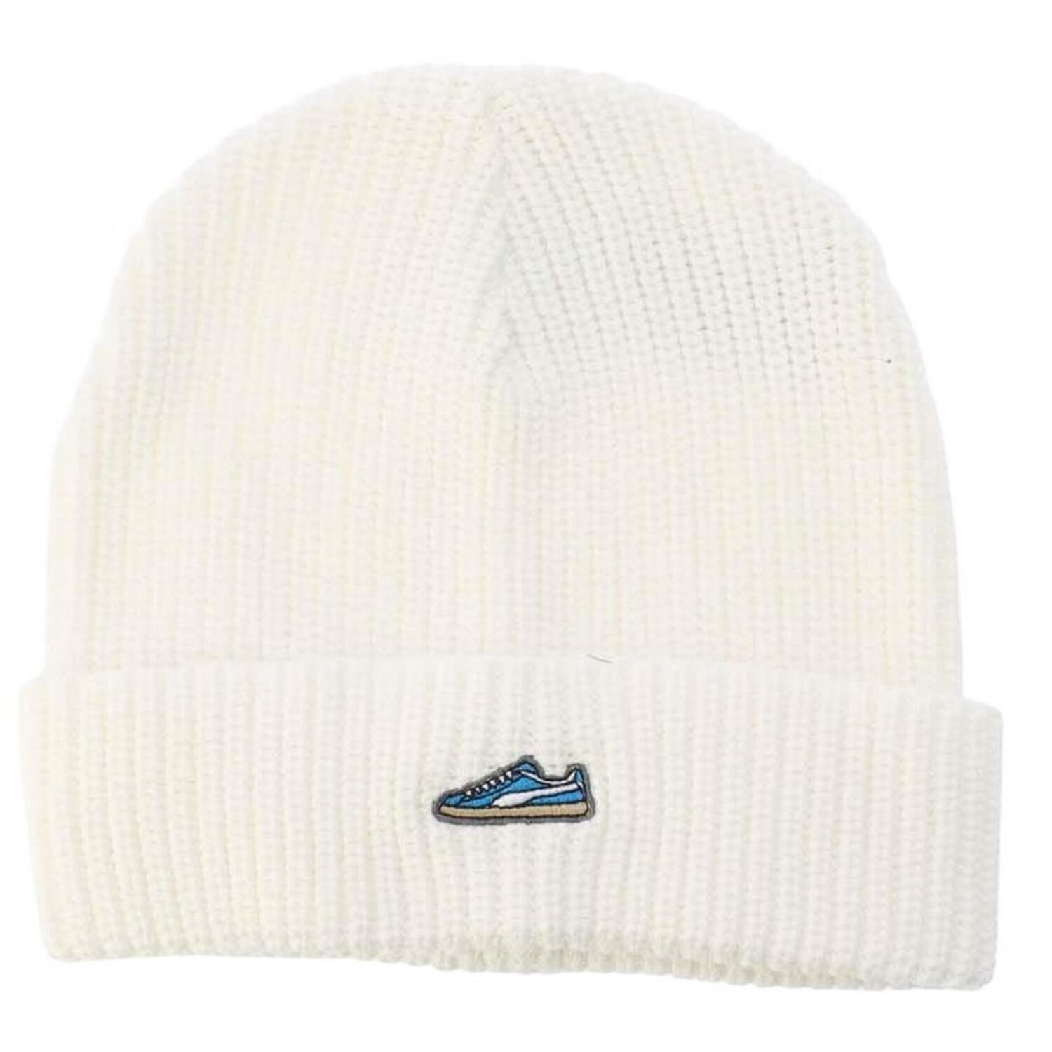 Classic Graphic Cotton Beanie (White) 1/3