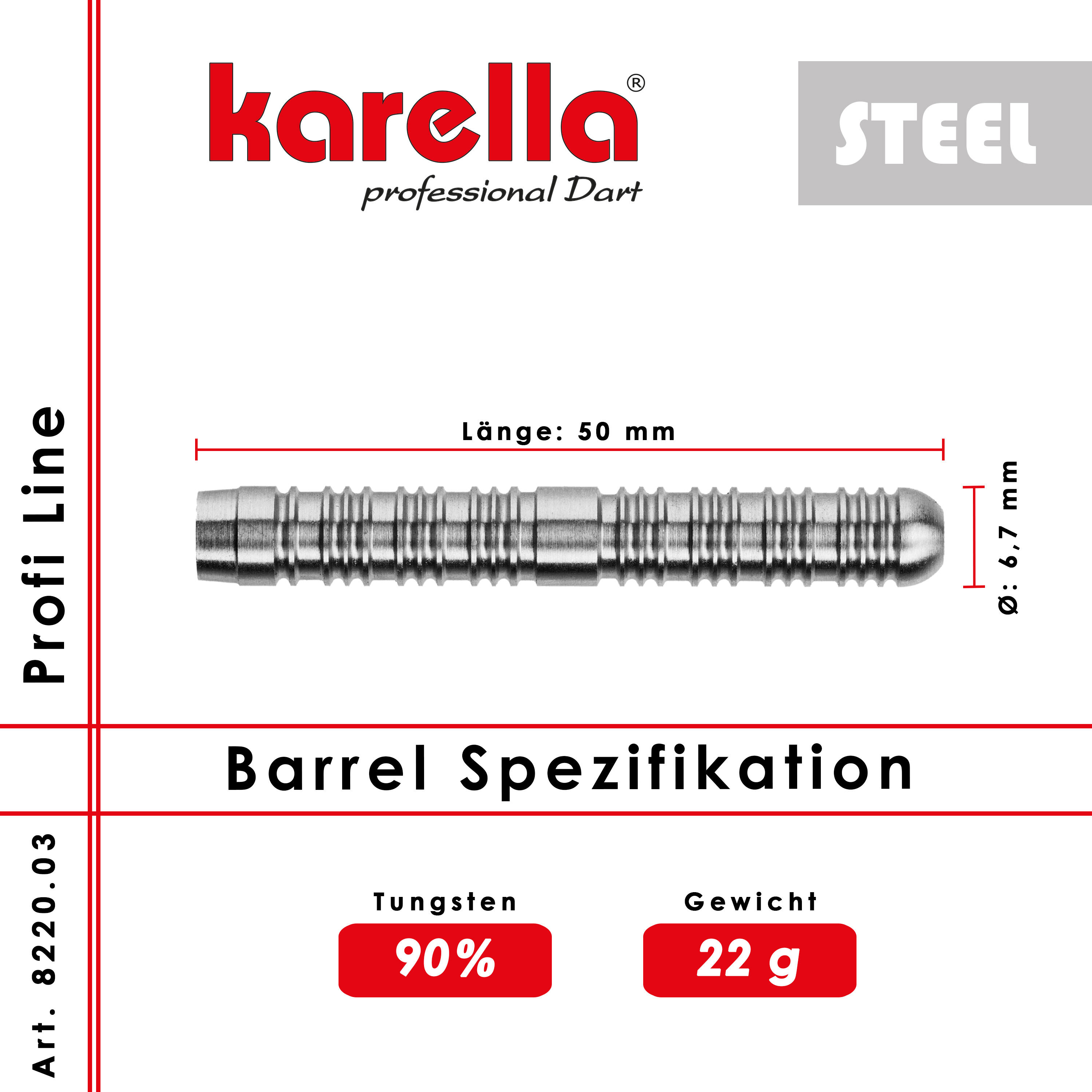 Steelbarrel Karella Profi Line PL-10 90% Tungsten 2/2