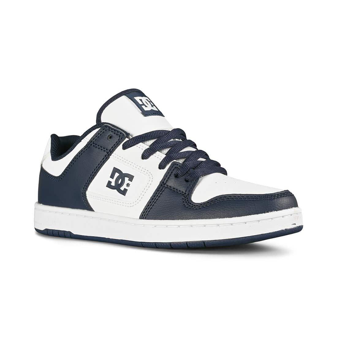 DC SHOES DC Manteca 4 SN Skate Shoes - White/Navy - Synthetic Leather