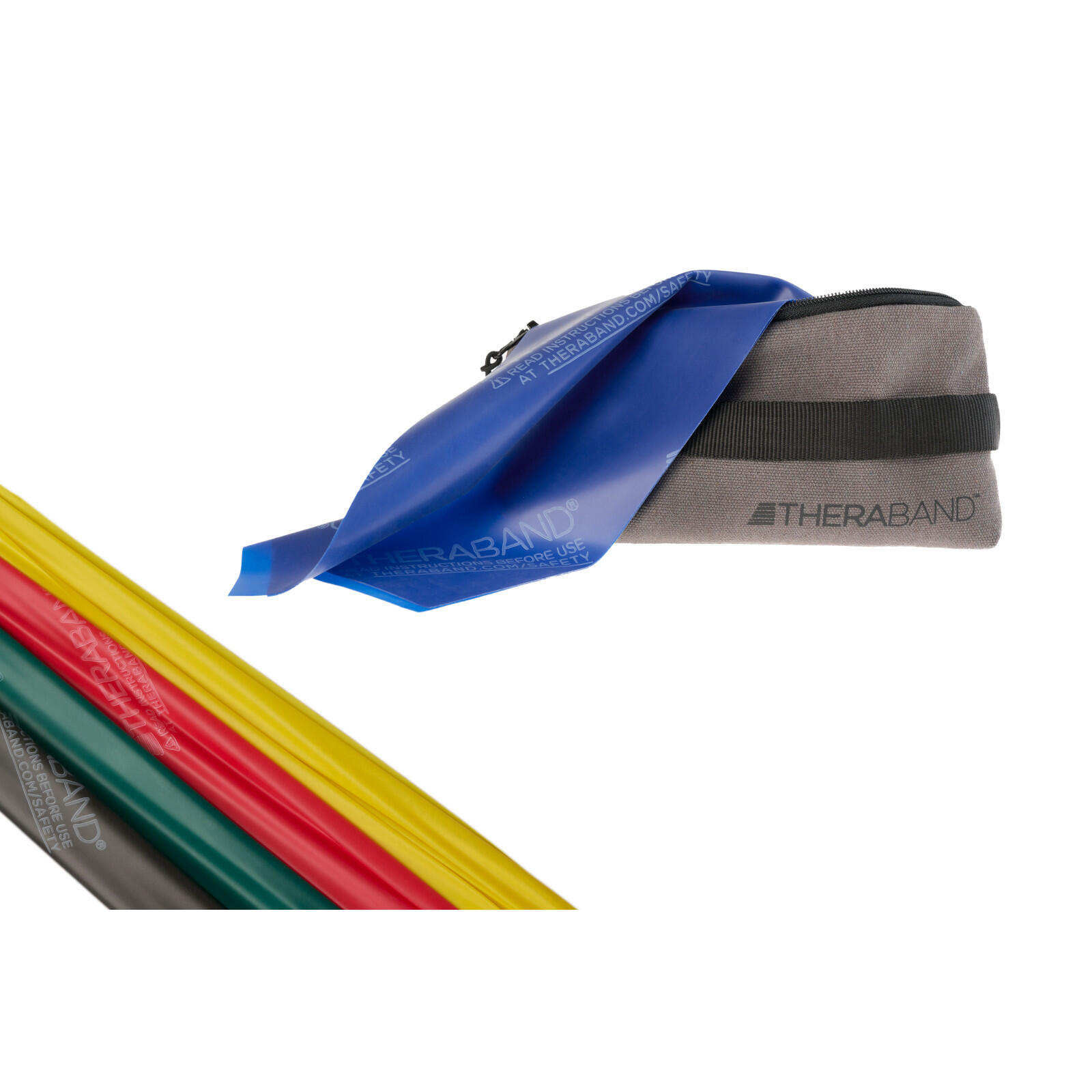 Fitnessband 2,5 m in Reißverschlusstasche Schwarz Besonders stark Fitness 4/4