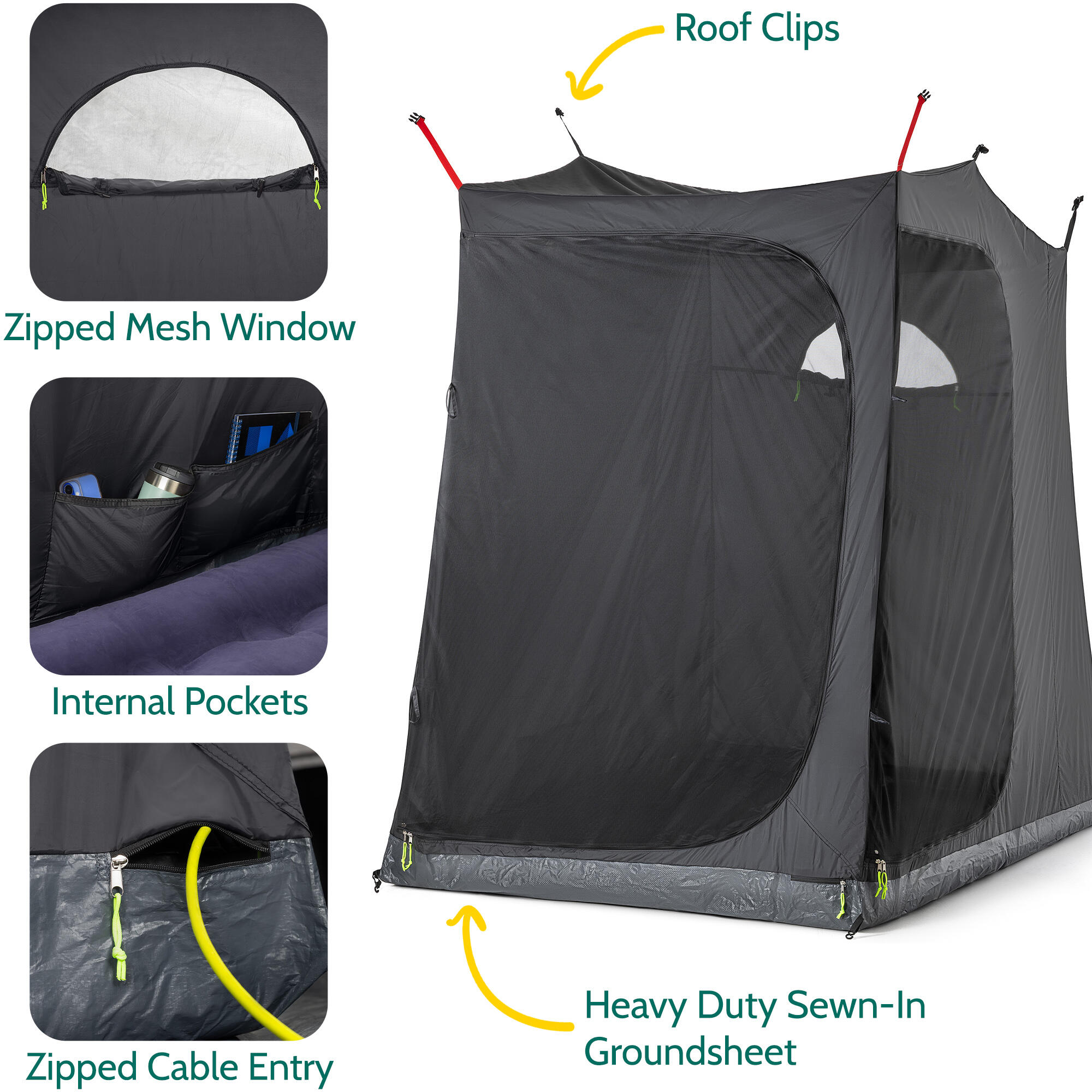Trail Awning Bedroom Darkened Inner Double Room for Trail Campervan Awnings 5/7