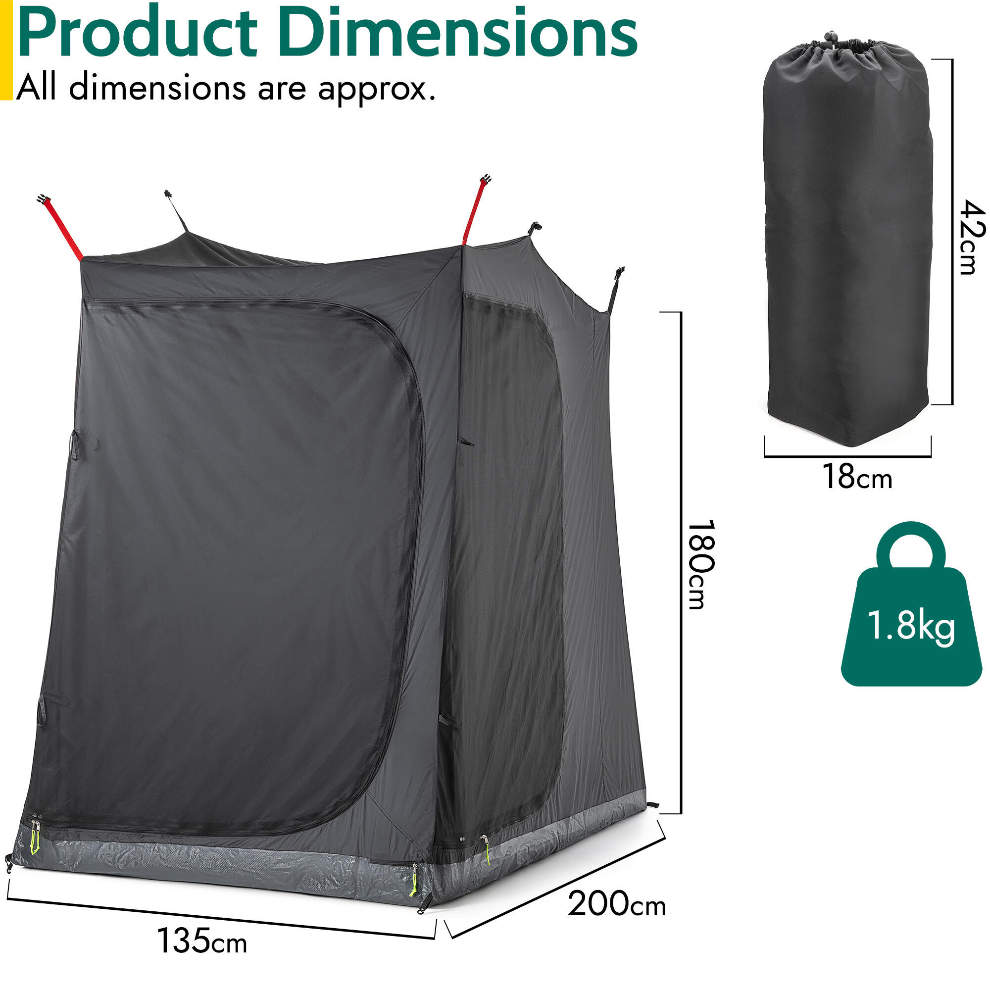 Trail Awning Bedroom Darkened Inner Double Room for Trail Campervan Awnings 7/7