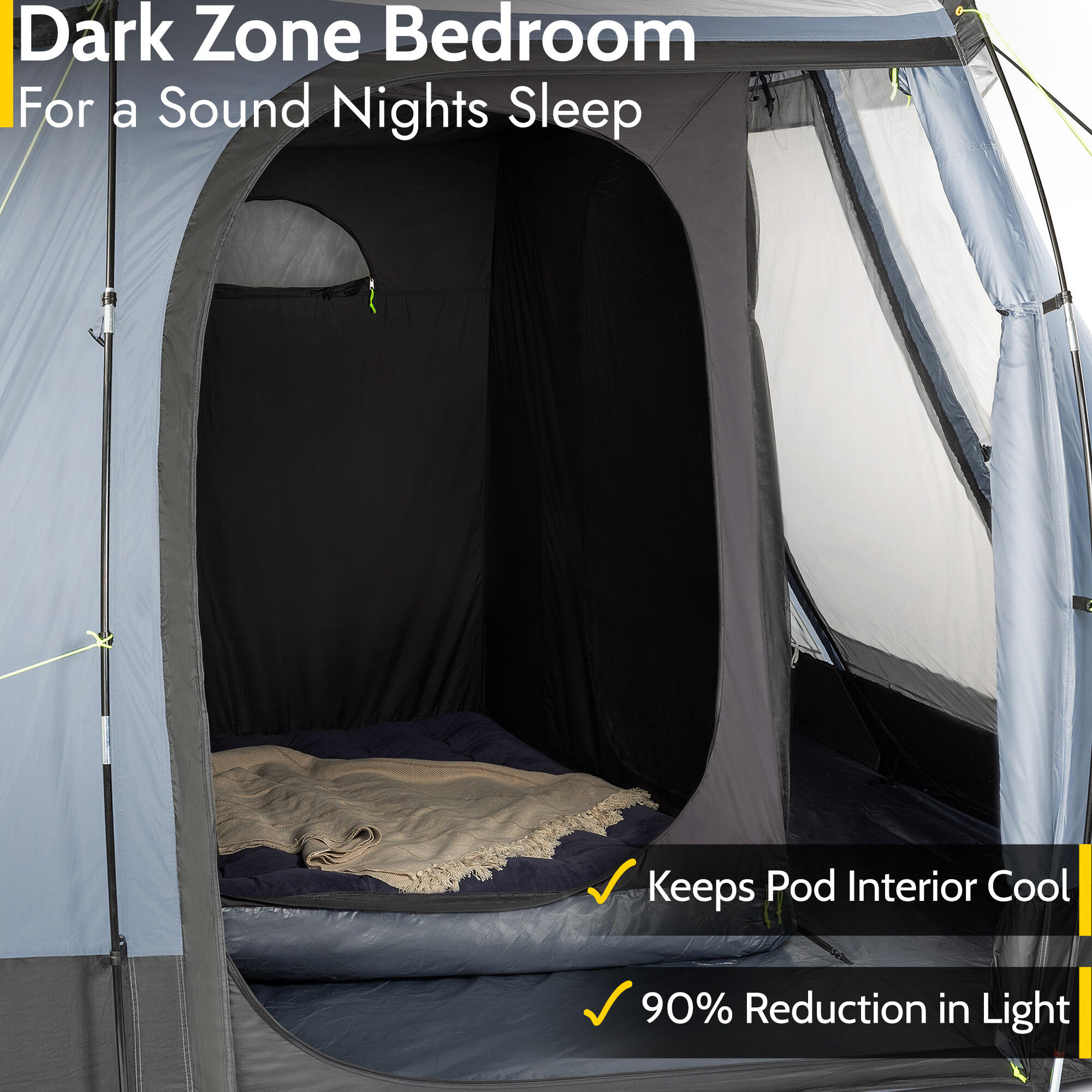 Trail Awning Bedroom Darkened Inner Double Room for Trail Campervan Awnings 3/7