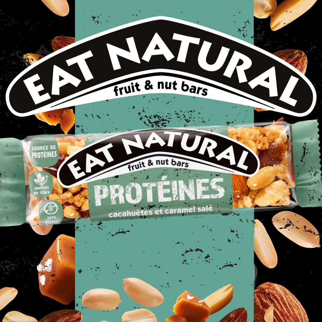 EAT NATURAL - Barre céréales - cacahuètes & caramel - Boîte de 12 3/7