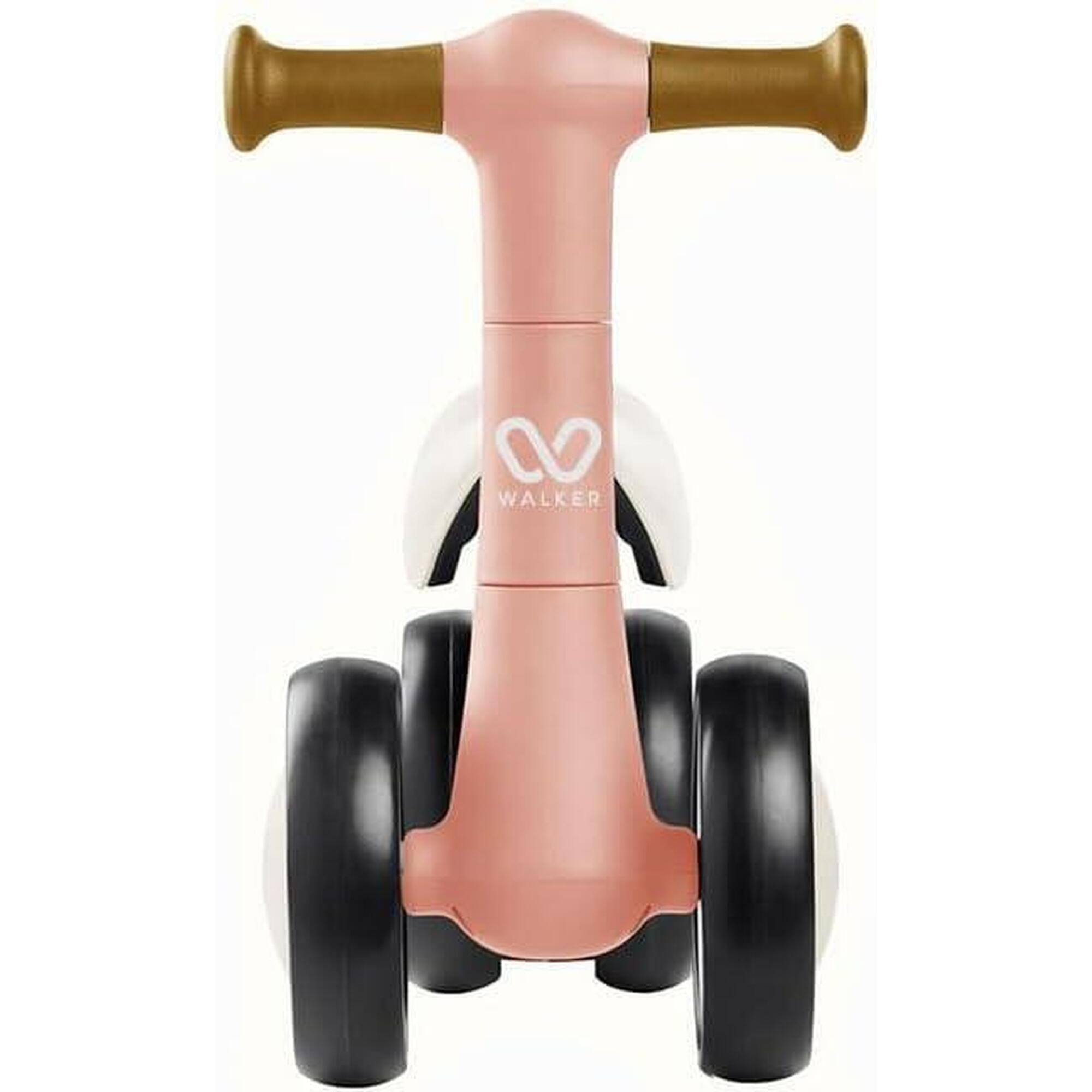Walker - Bicicletă de echilibru pentru bebeluși 10-24 luni, 4 roți. Pink