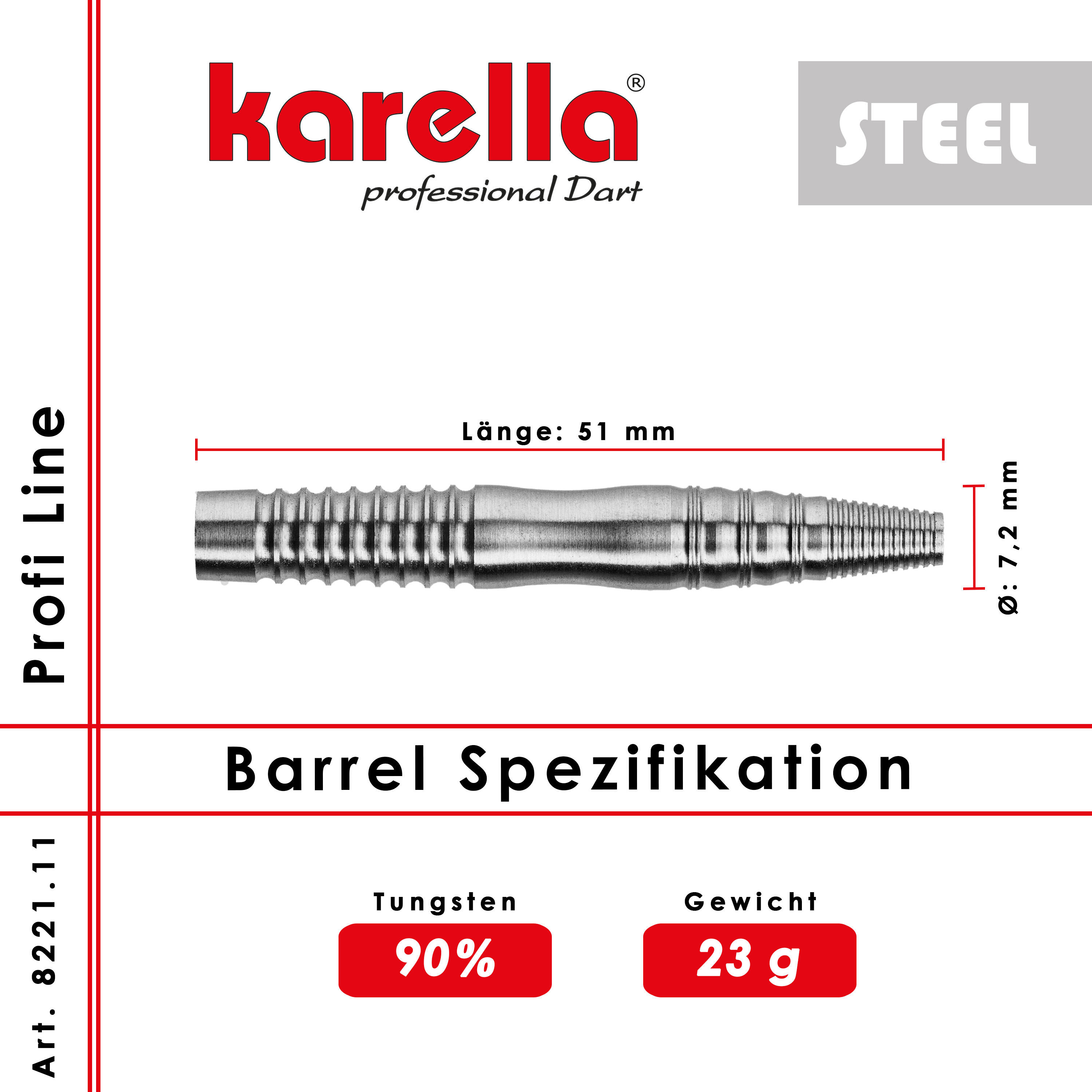 Steelbarrel Karella Profi Line PL-11 90% Tungsten 2/2