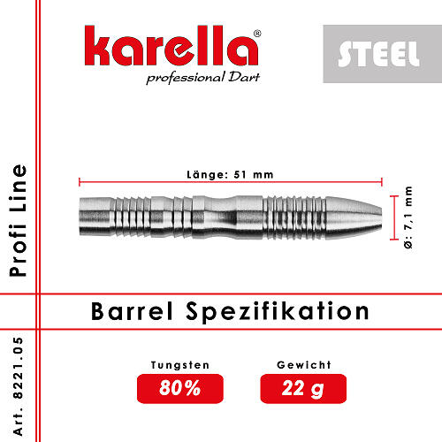 Steelbarrel Karella Profi Line 80% Tungsten PL-05 22 g 2/2