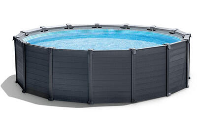 Ø 478 x 124 cm intex graphite panel zwembad set rond