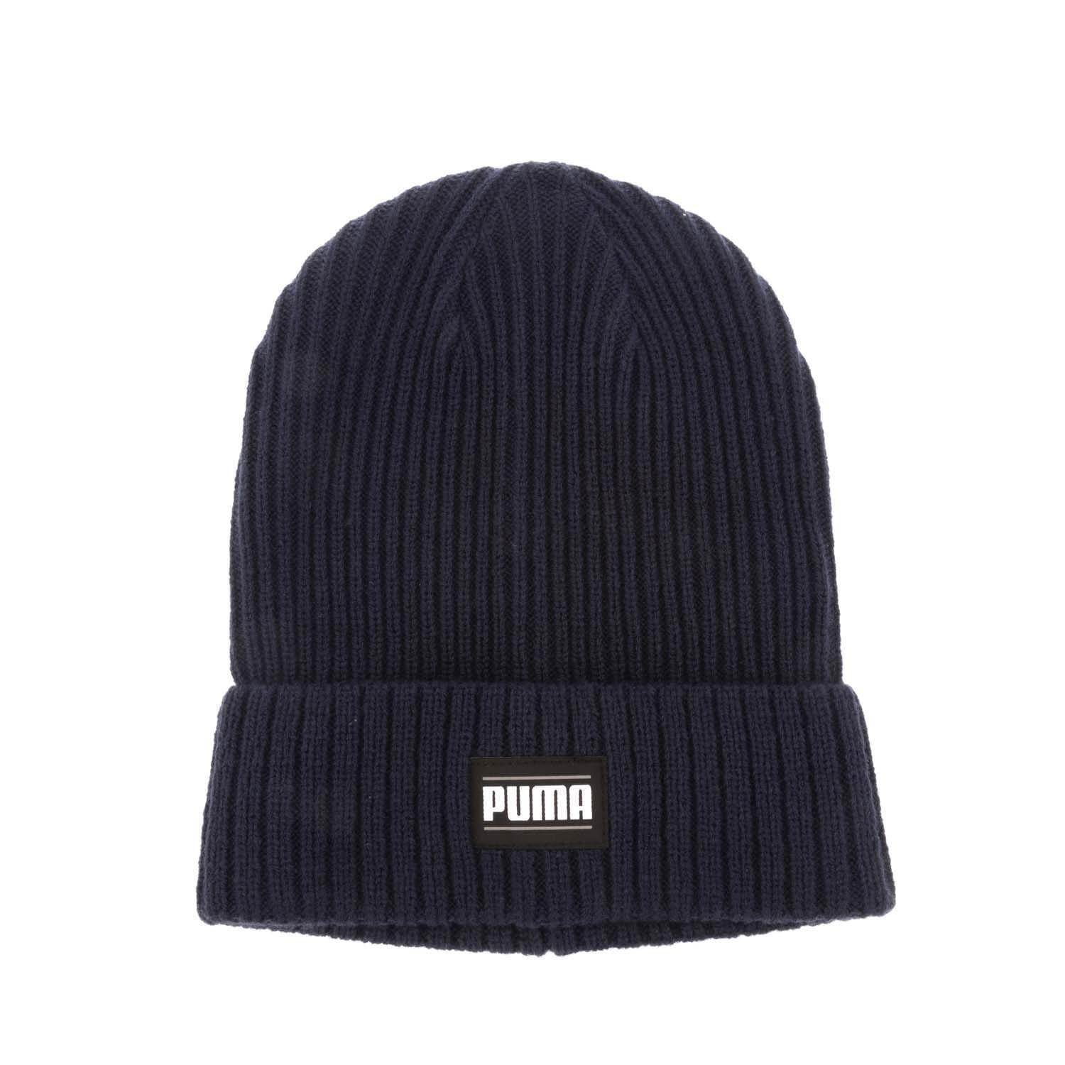 Classic Ribbed Turned Up Cuff Beanie (Navy) 1/3