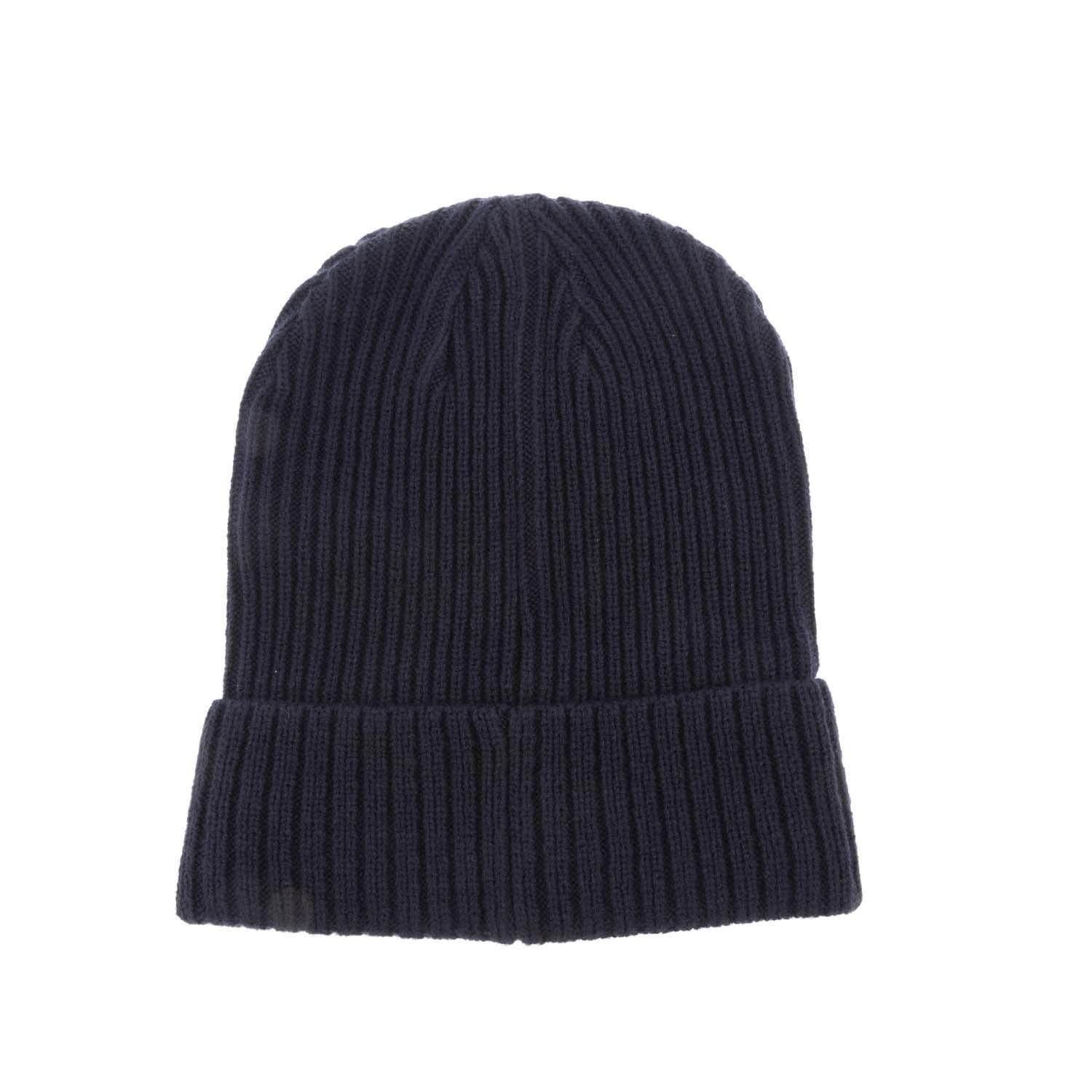 Classic Ribbed Turned Up Cuff Beanie (Navy) 2/3