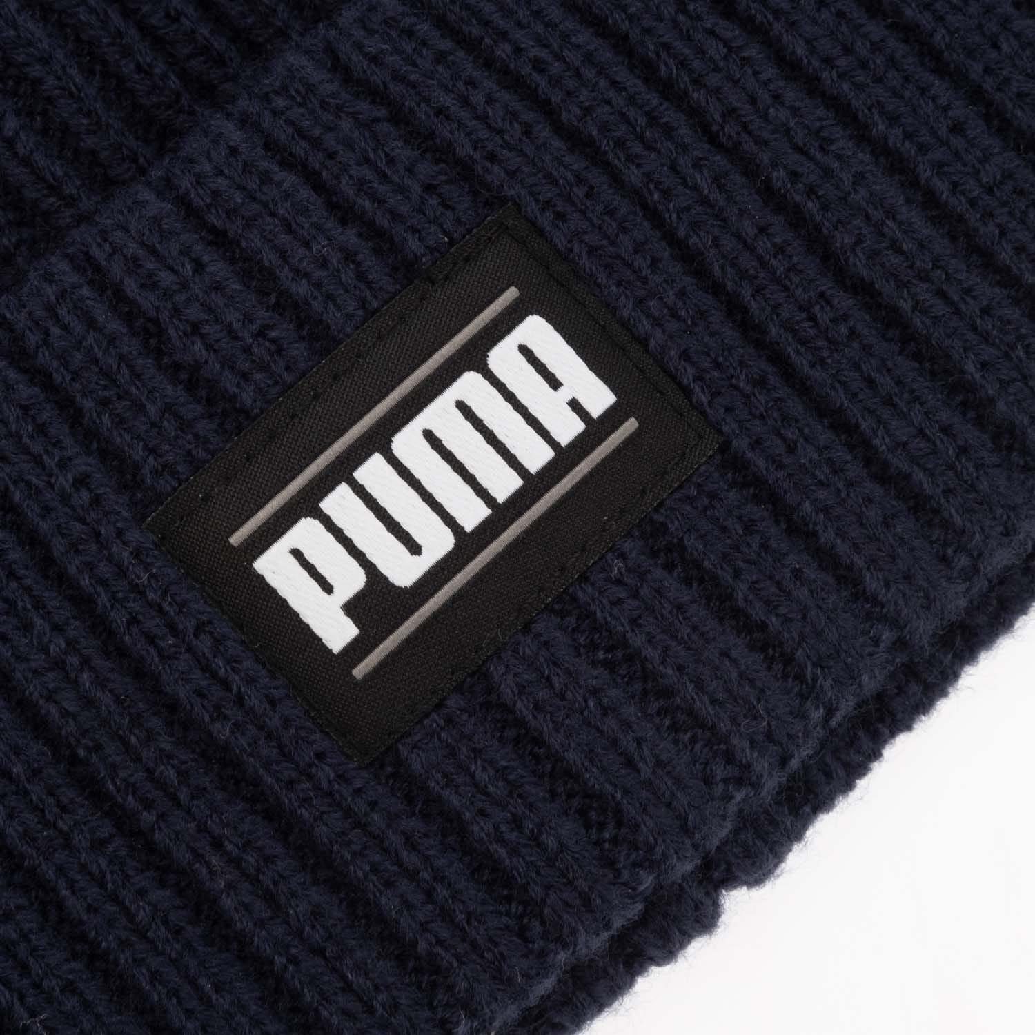 Classic Ribbed Turned Up Cuff Beanie (Navy) 3/3
