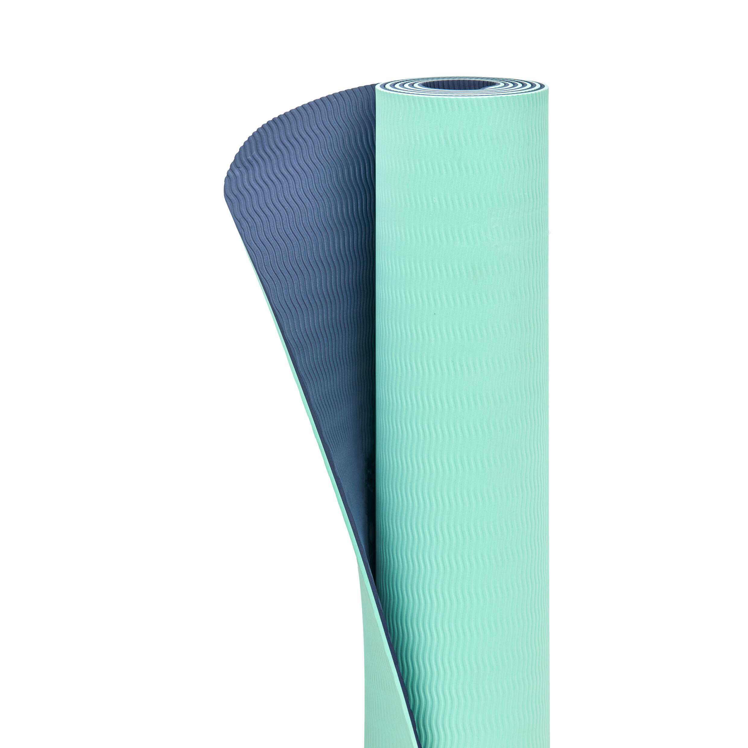 Tapis de yoga double face Adidas - 6 mm - Bleu / Menthe 6/7