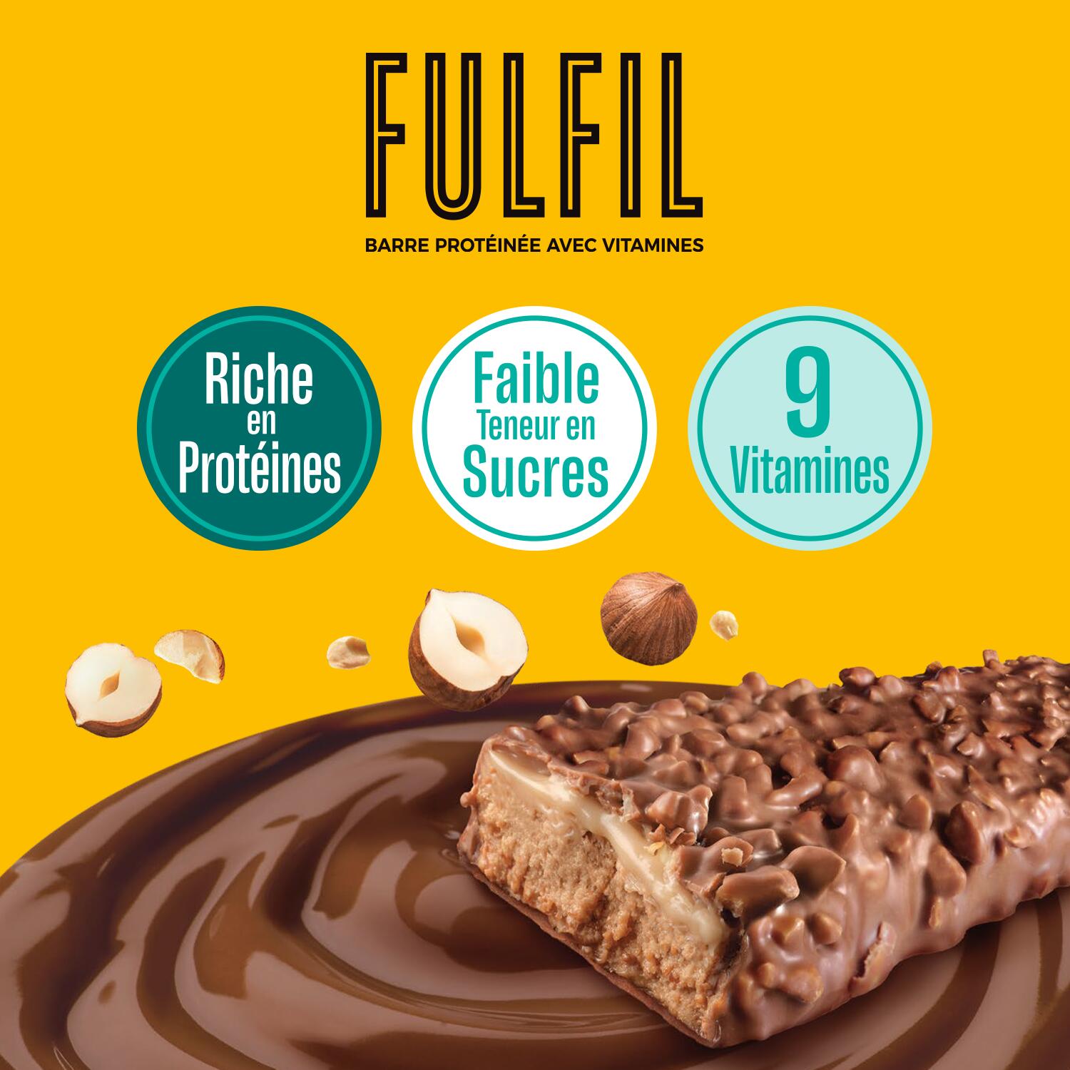 Fulfil Chocolat - Noisettes 40g - Boîte de 15 barres 3/7