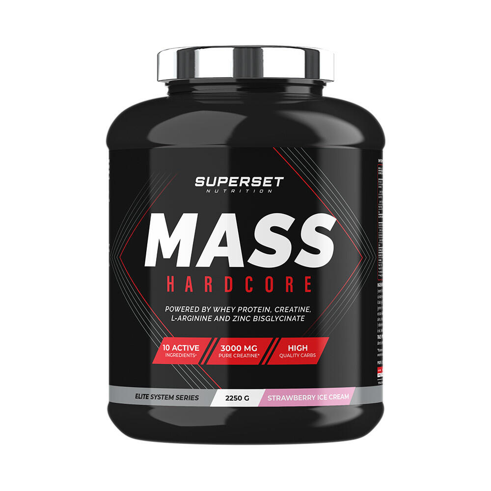 SUPERSET NUTRITION Stijgers - Massa Hardcore (2,25kg) - Aardbeienijs