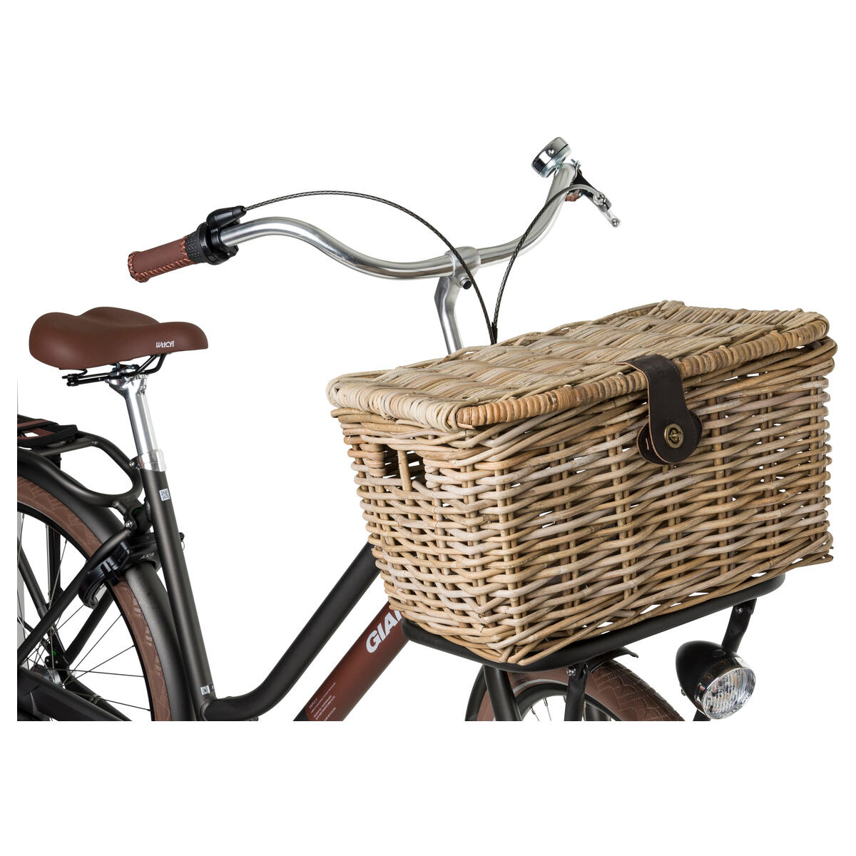Sera Fahrradkorb Rattan Groß Natur Mit Klappe 5/6