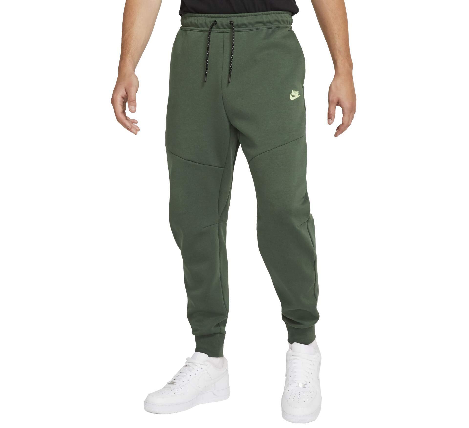 NIKE Pantaloni Jogging Nike da Uomo in Fleece Tech Verde Scuro, Taglia S