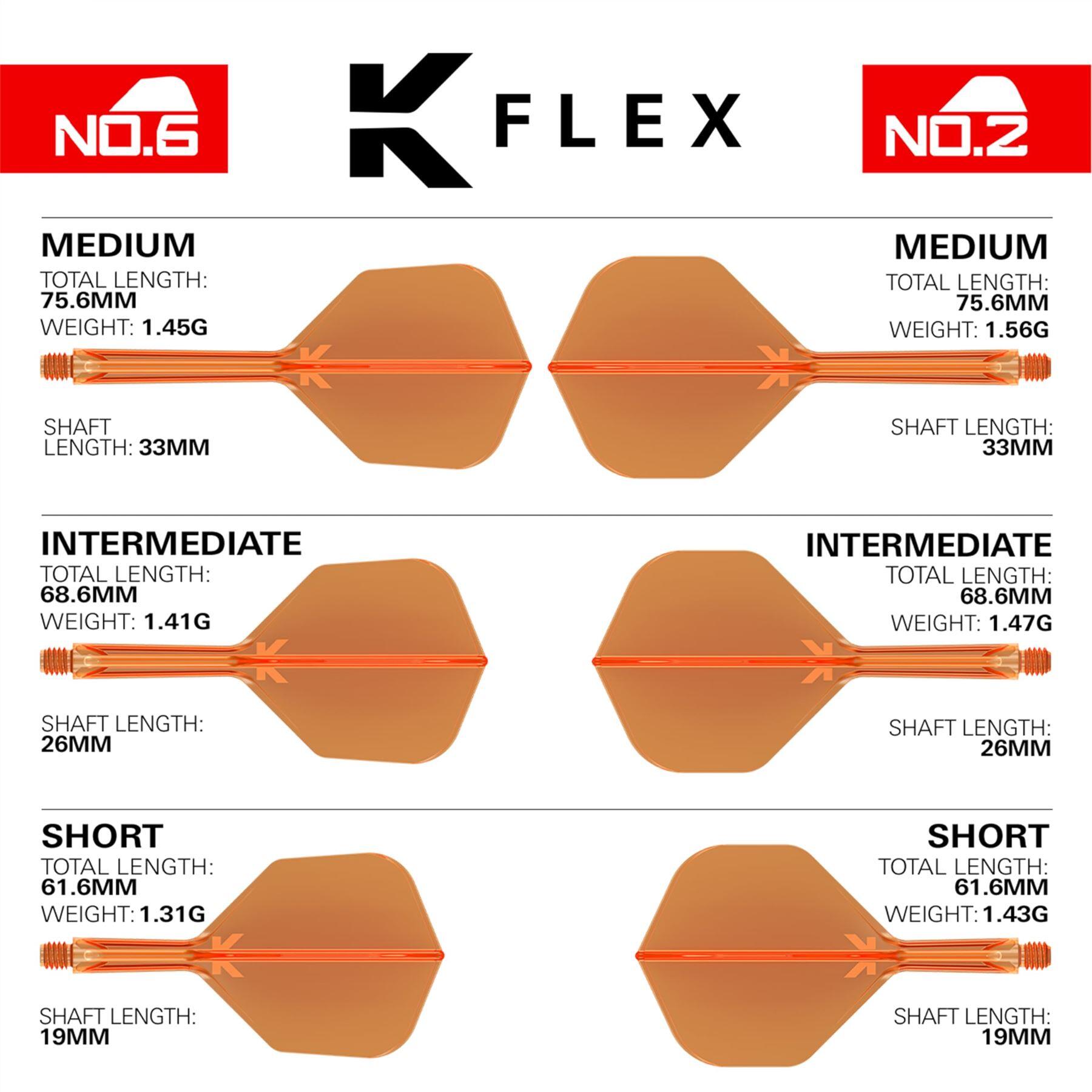Target K-Flex Flightsystem No.2 19 mm kurz neon orange 2/6