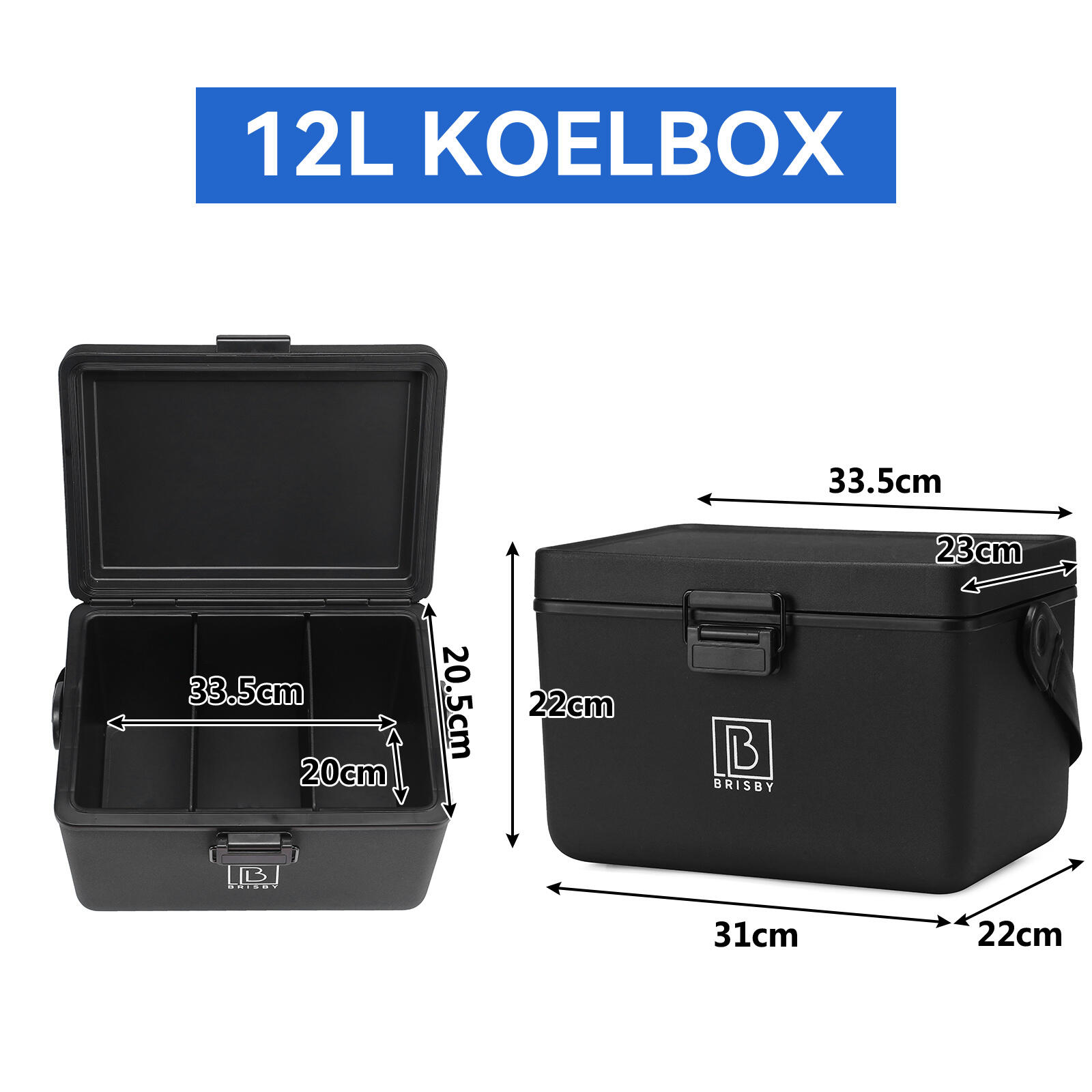 Brisby Koelbox 12L met draagband Zwart 5/6