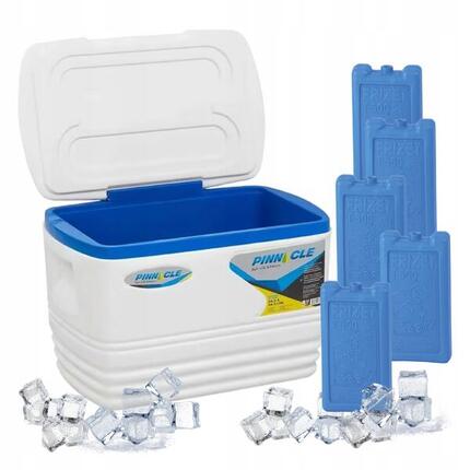 Lodówka Turystyczna 34,5L Biała Pinnacle + 5 wkładów mrożących 500ml