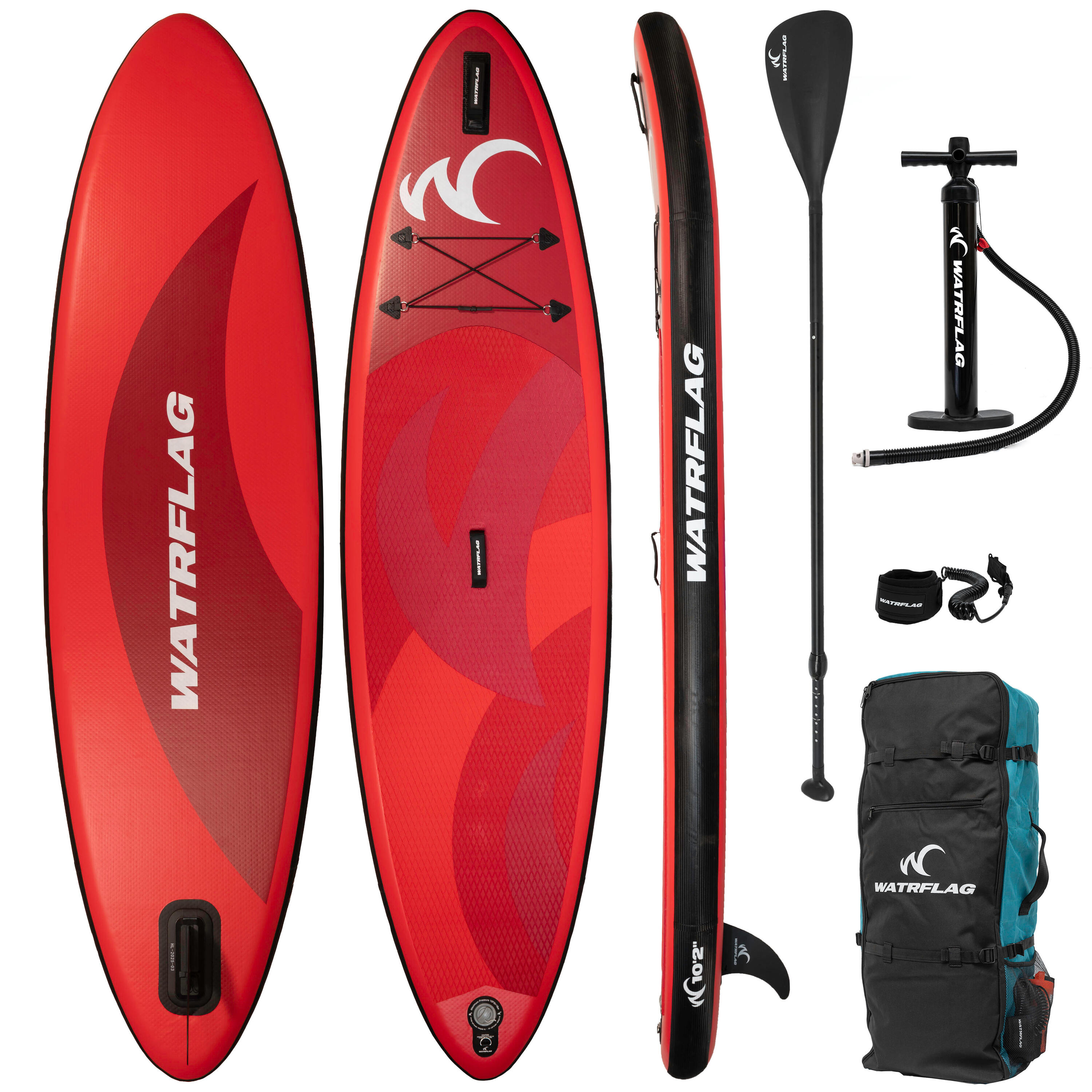 WATRFLAG Premium kwaliteit opblaasbaar SUP Board - WATRFLAG Flow Red 10'2" -Set- ALLROUND