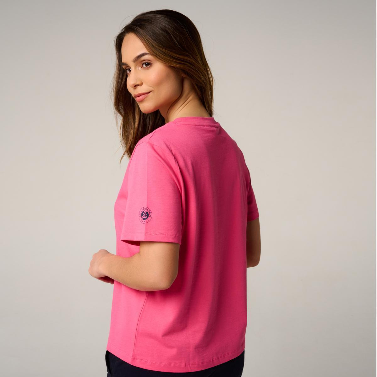 T-shirt Balle crop femme Roland-Garros - Rose 4/5