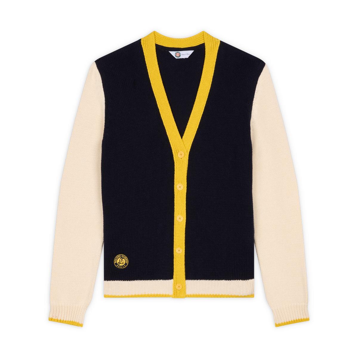 Cardigan Heritage femme Roland-Garros - Marine et Ecru 5/5