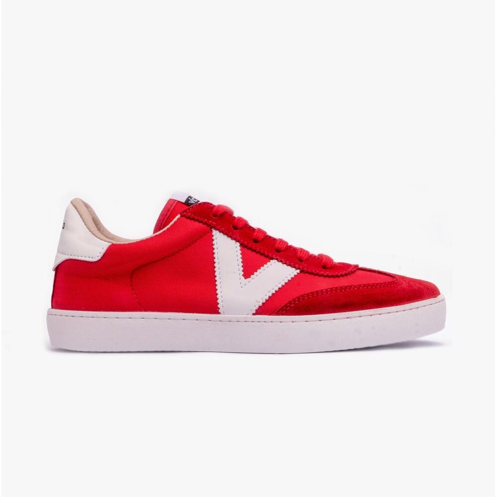 VICTORIA Berlin Split Leather & Nylon Womens Sports Low Top Lace Up Trainers