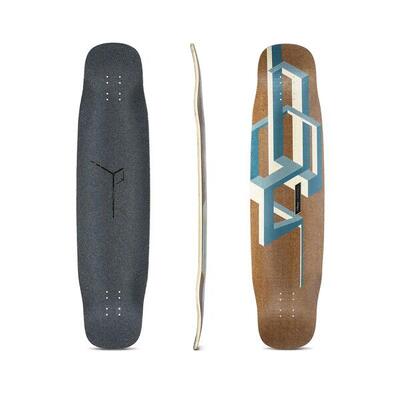 Skateboard-Board | Geladenes Deck Basalt-Tesserakt | Farbe Blau | Geladen