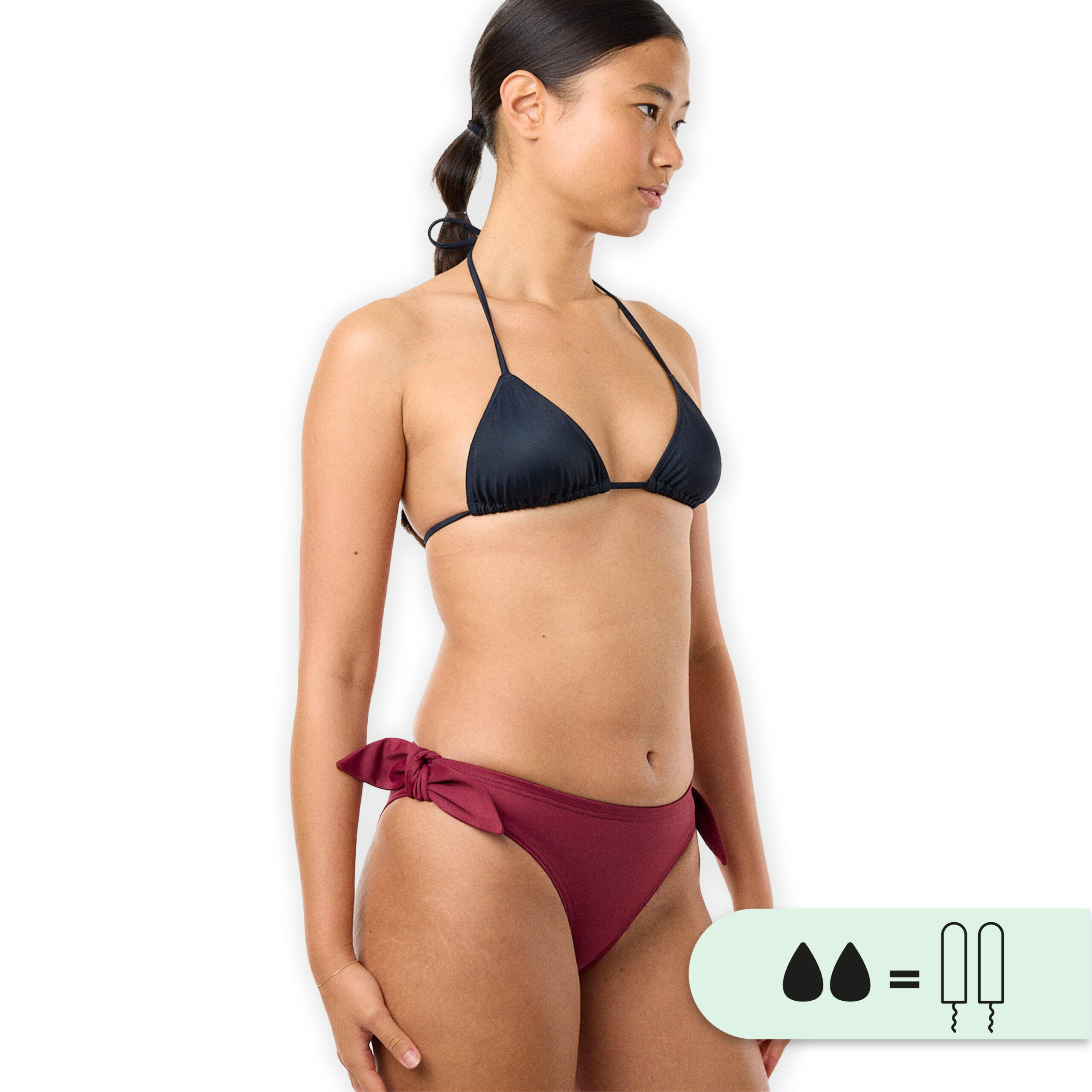 Smoon - Bas De Maillot De Bain Menstruel À Nœuds - Culotte Femme - Smoon - Maillot De Bain 1 Pièce - Rouge - 40 M - Decathlon