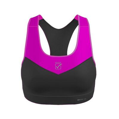 Givova sport beha dames zwart-fuchsia l - ondersteunend & ademend