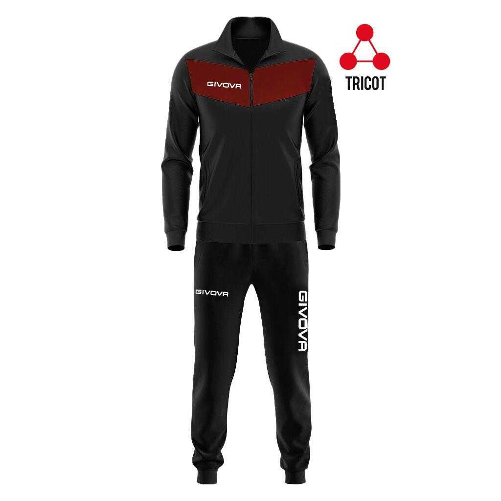 Komplet sportowy Givova Visa Triacetato czarny/bordo L