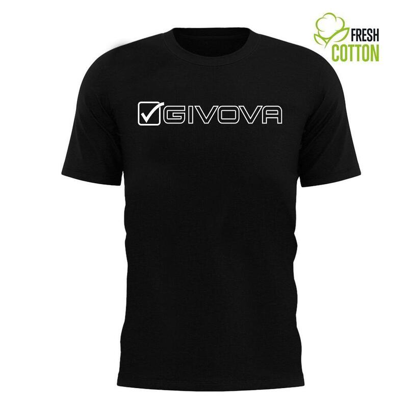 Tricou Givova Mondo, bumbac, Negru, XL