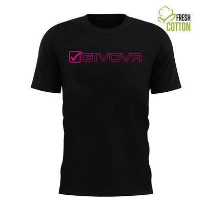 T-shirt uomo givova nero/fuxia