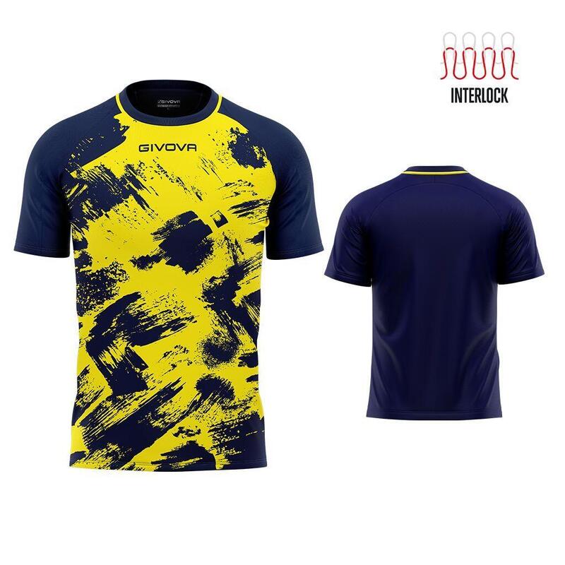 Tricou sport Givova Art Interlock Fluo Yell-albastru Galben