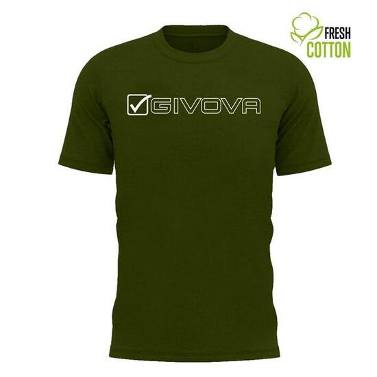 T-shirt uomo givova verde militare/bianco