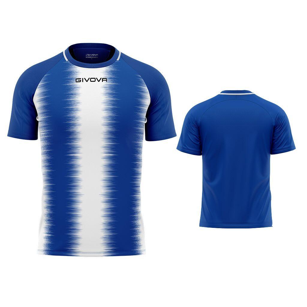 Koszulka Sportowa Givova Stripe dla Mężczyzn - Królewsko Biała