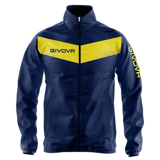 Givova Regenjacke blau-gelb M wasserdicht und atmungsaktiv