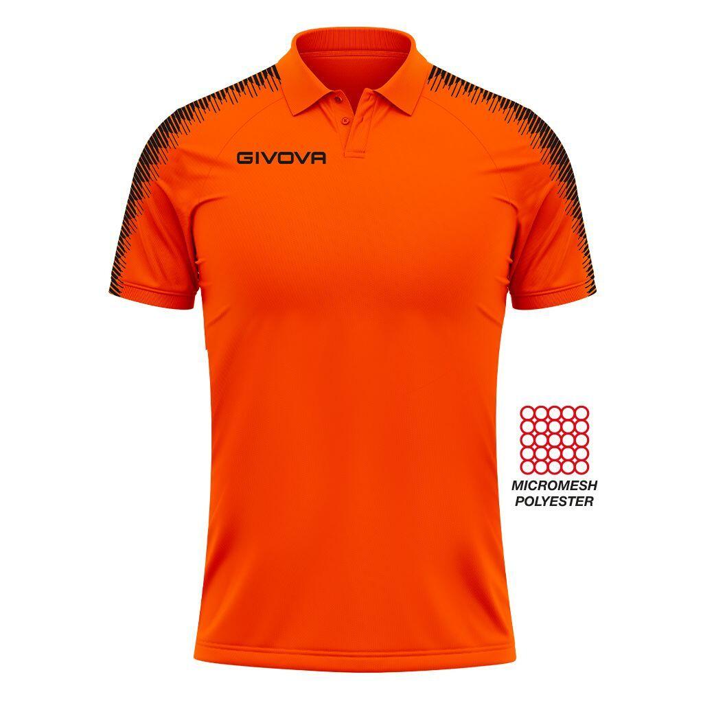 Polo uomo givova arancio fluo/nero 1/5