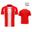 Tricou Givova Sport XL bumbac unisex cu bandă roșie-alb