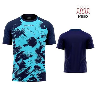 Givova sport t-shirt interlock turq-blue l - ademend & licht