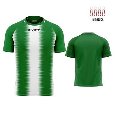 Sport-t-shirt givova streep zwart-koningszwart