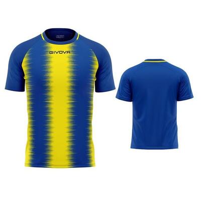 Givova stripe sport t-shirt royal geel l - ademend & licht