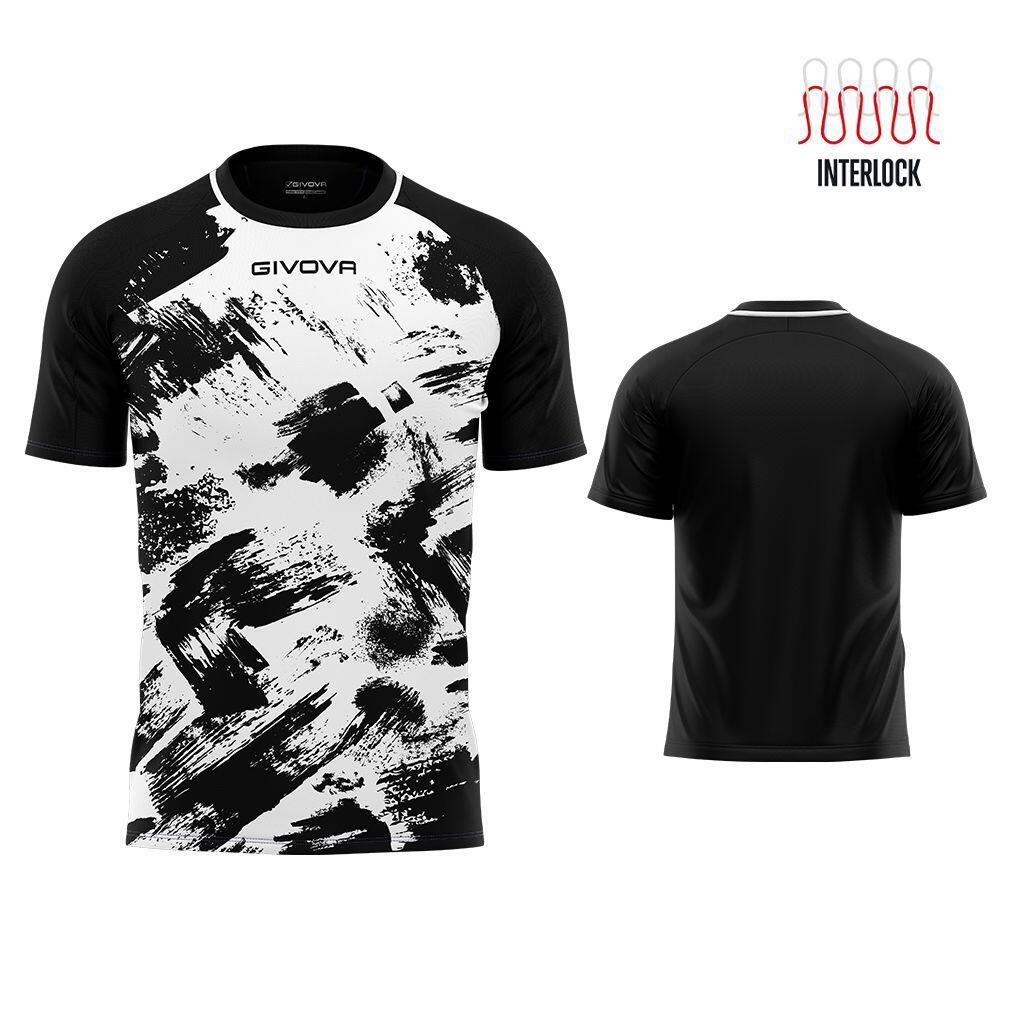 Koszulka Givova Art Sports Interlock Czarny-Biały XL