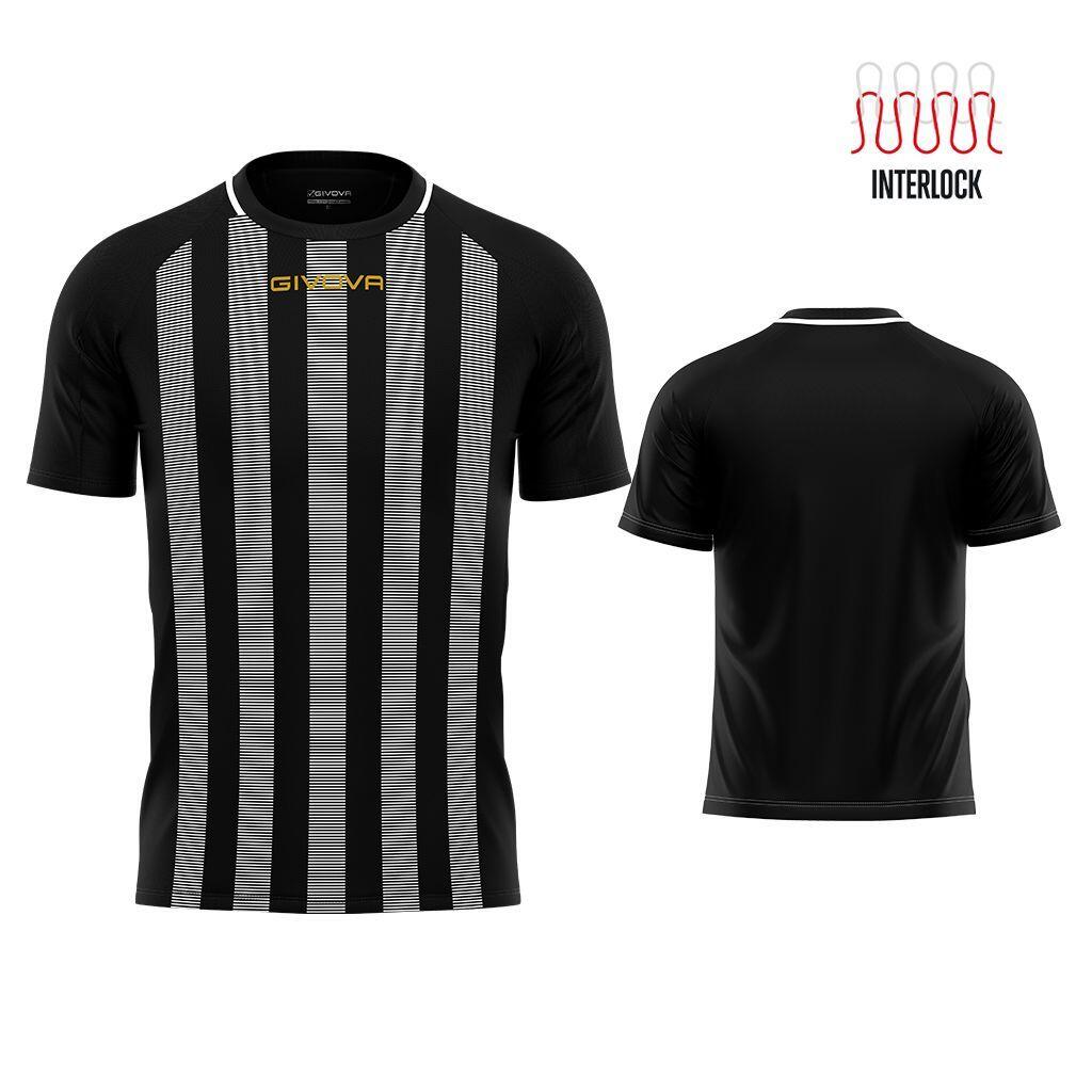 T-shirt Rugby Givova Czarno-Biały 2XS - Komfort i Trwałość